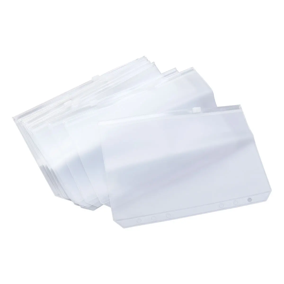 

10Pcs A5 Zipper Bag Sturdy Translucent Lightweight Zip Closure Smooth Surface for Passports Cards Coins Pens Documents Travel