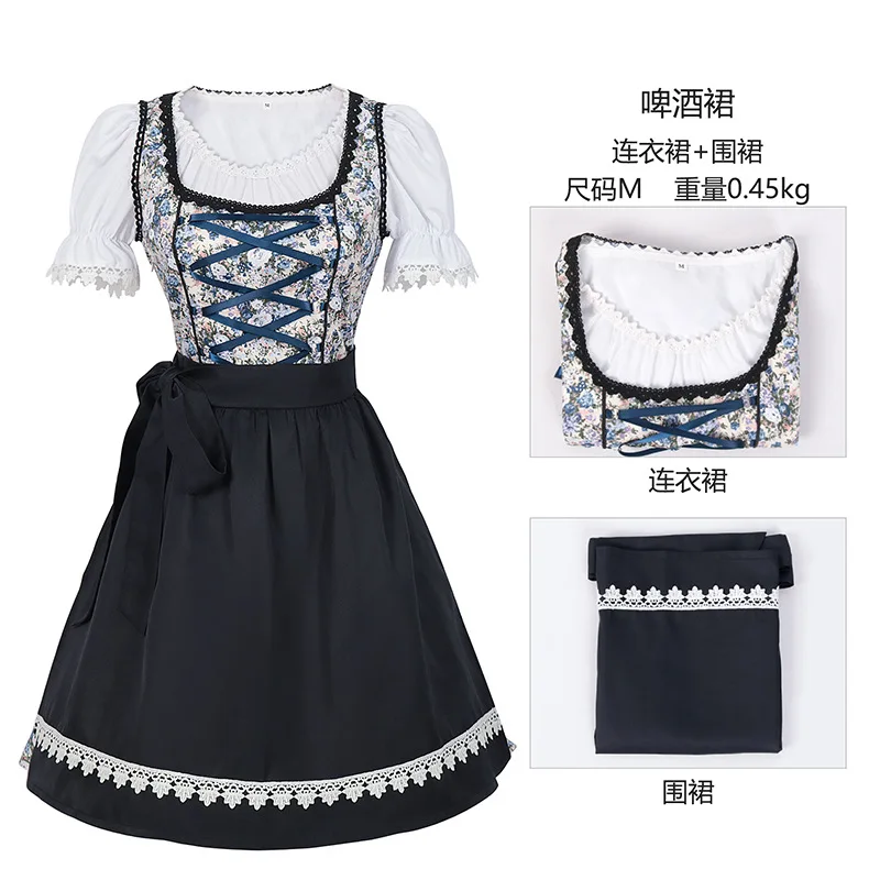 Neue deutsche bier dirndl kleid schürze set kostüme bayerische oktoberfest kleid kostüm für die feiertags party tanz show