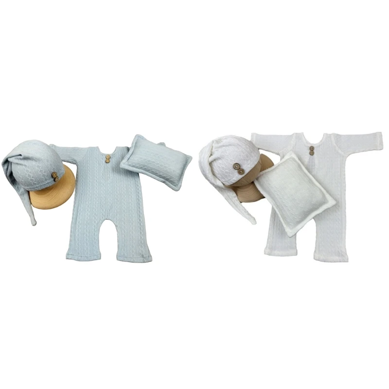 

Newborn Photography Props Set for 0-2 Months Baby Baby Costumes Baby Romper with Pillow Hat for Memorable Photoshoots