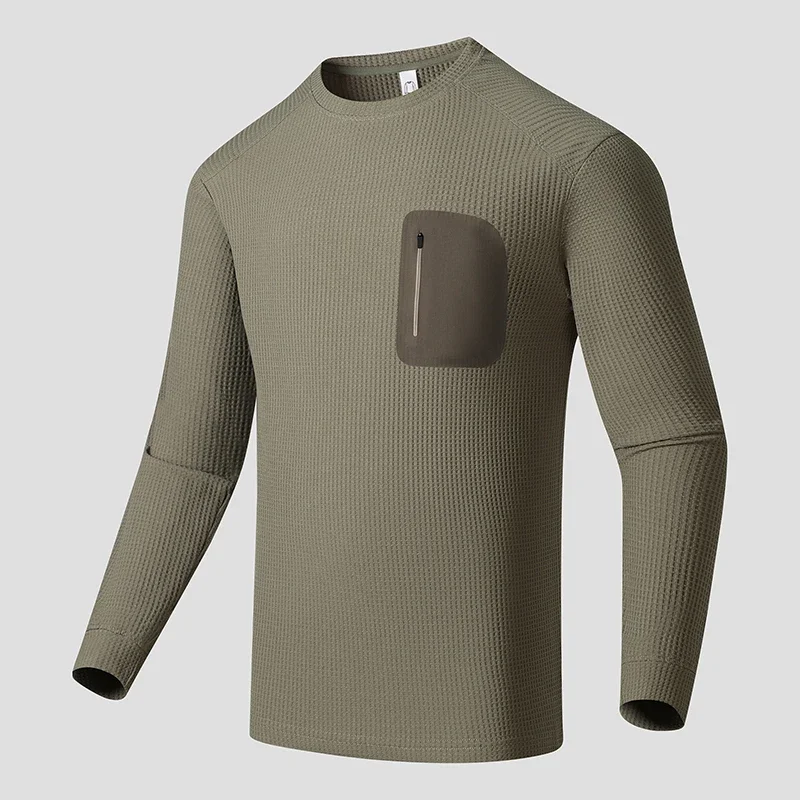 Spring Autumn Outdoor Windproof Breathable Tight Long Sleeve Multi Functional T-shirt Men's Outdoor Fitness Long Sleeve T-shirt