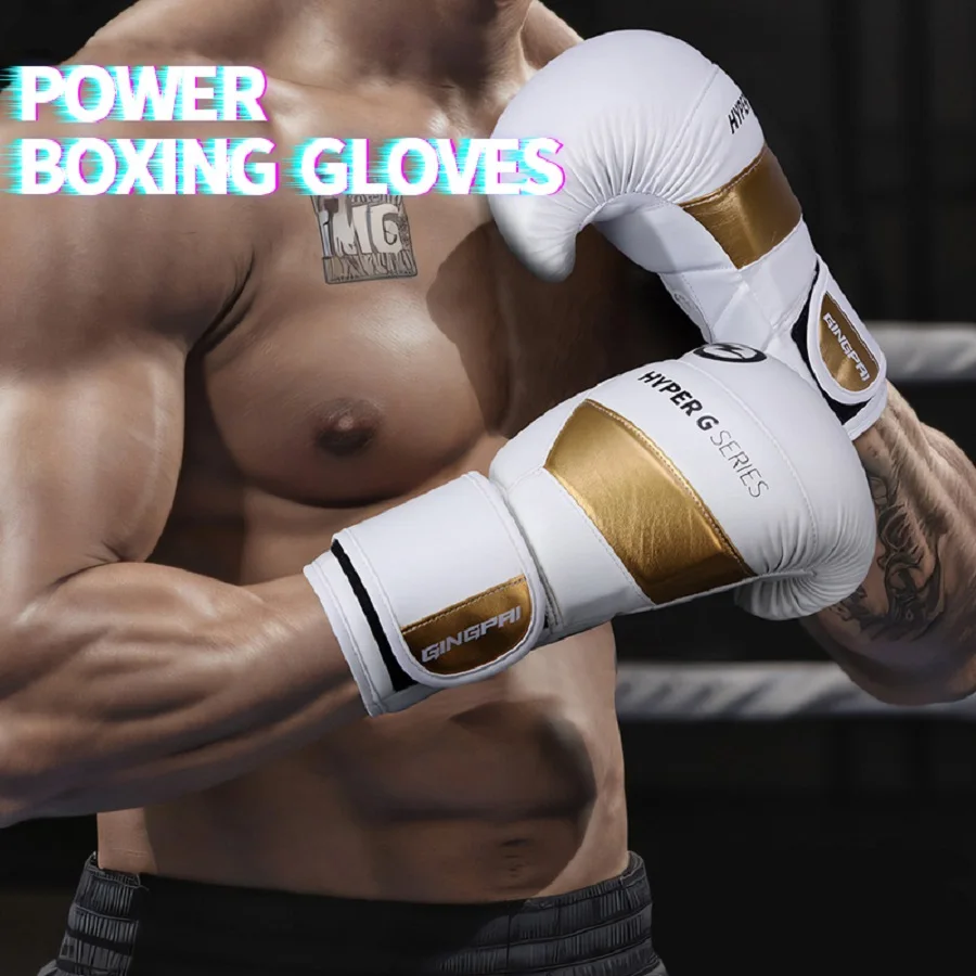 

6-14oz Boxing Training Fighting Gloves PU Leather Breathable Muay Thai Sparring Punching Karate Kickboxing Professional Glove