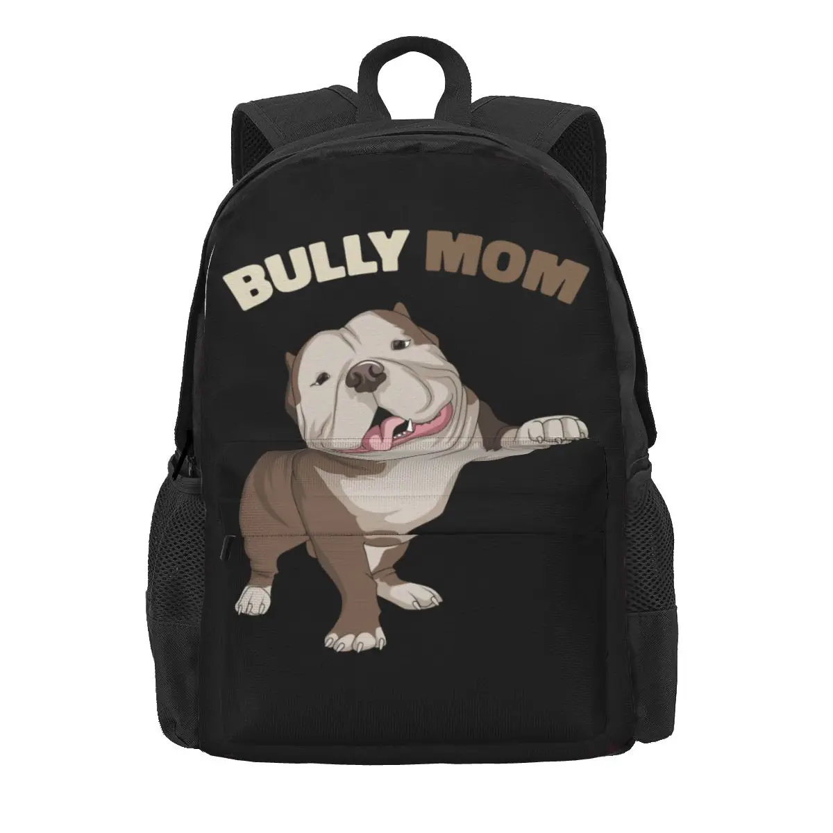 American Bully Mom Funny Dog Mama Mother'S Day Large Capacity Backpack Bookbag Softback Gym Tote Bag Outdoor Running