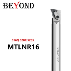 BEYOND S16Q-MTLNR16 S20R-S25S Internal Turning Tool Holder MTLNR 16mm 20mm White Nickel Coating Lathe Cutter CNC Boring Bar TNMG