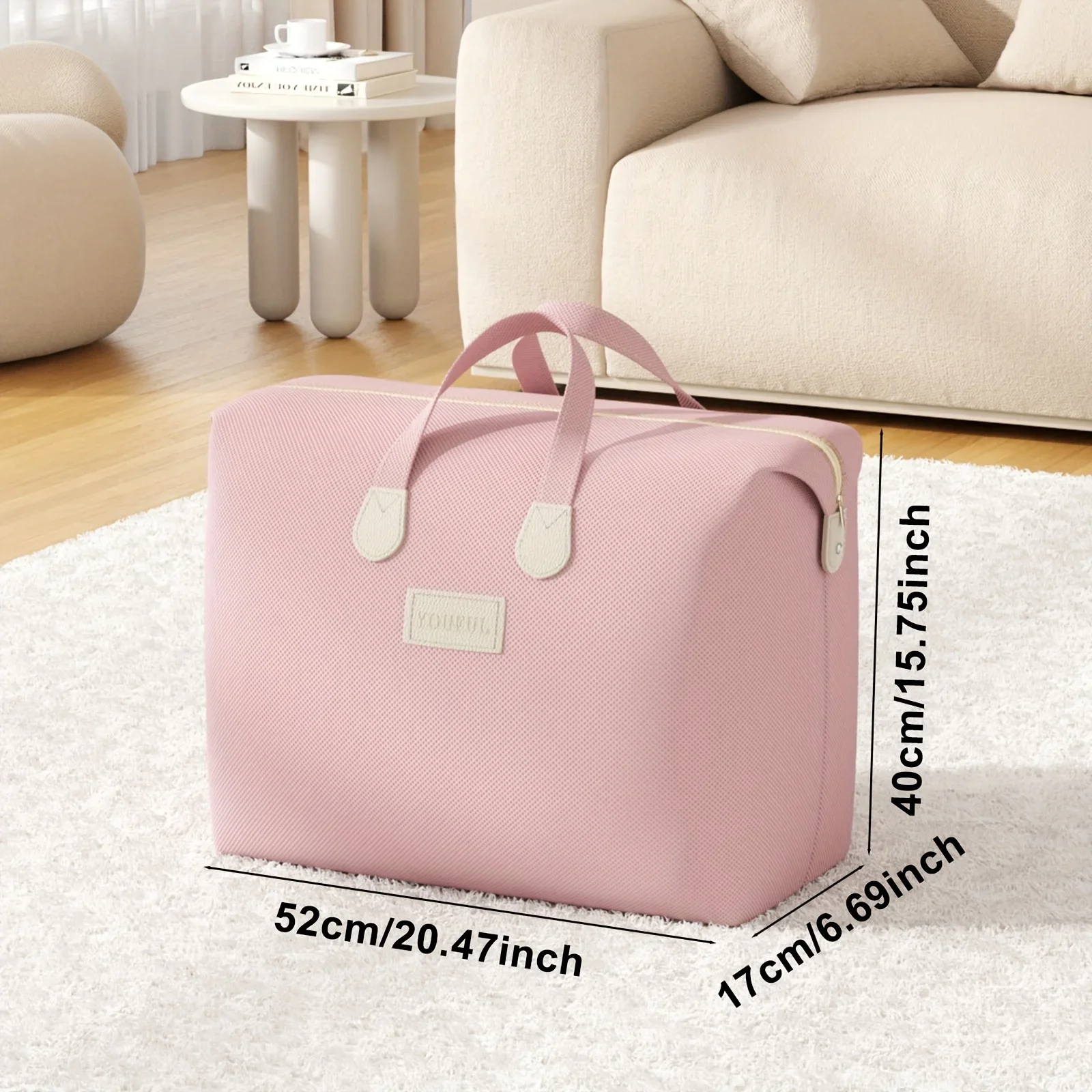 Soft Pink Duffel Bag: Perfect for Travel, Student Dorms, or Home Storage - Handy and Lightweight