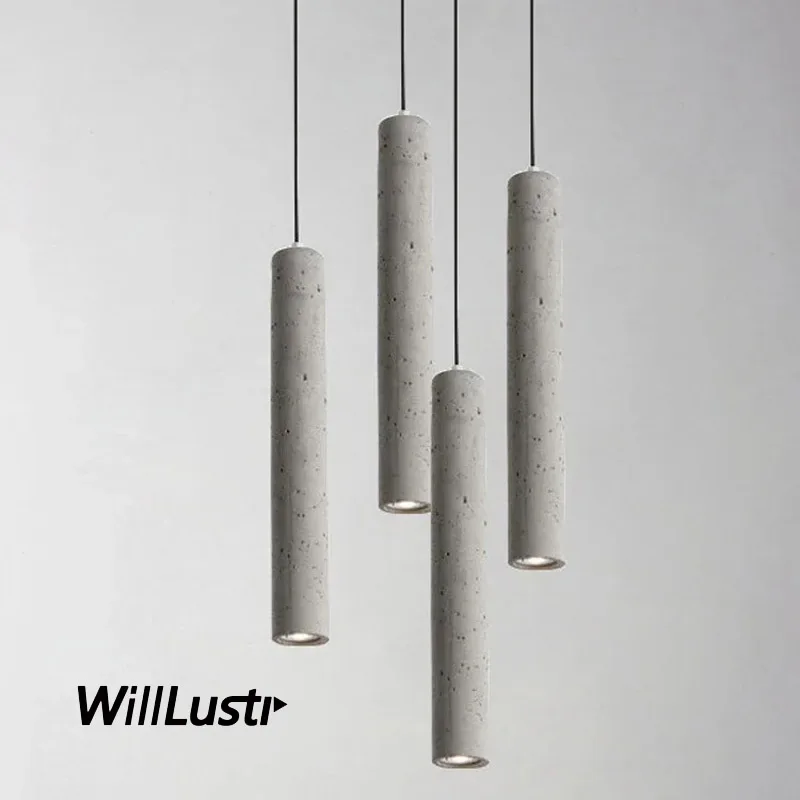 

LED Concrete Pendant Lamp Restaurant Hotel Office Dining Room Cement Ceiling Chandelier Suspension Hanging Light