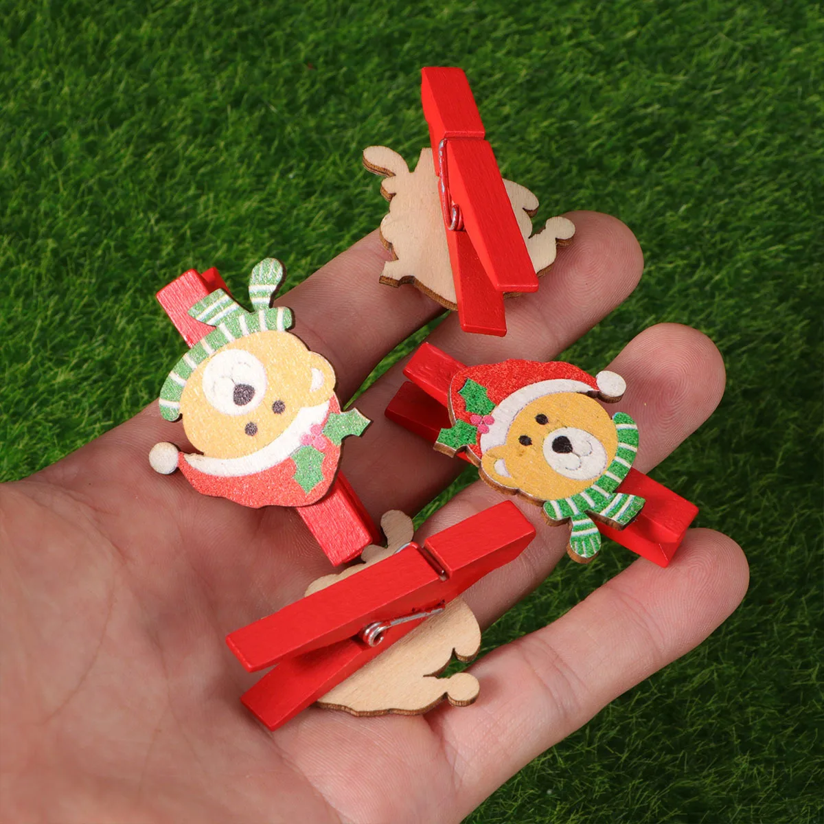 

12Pcs Small Wooden Clips Decoration Multi Wood Clip Set for Crafts School Projects Gift Wrapping Birthday