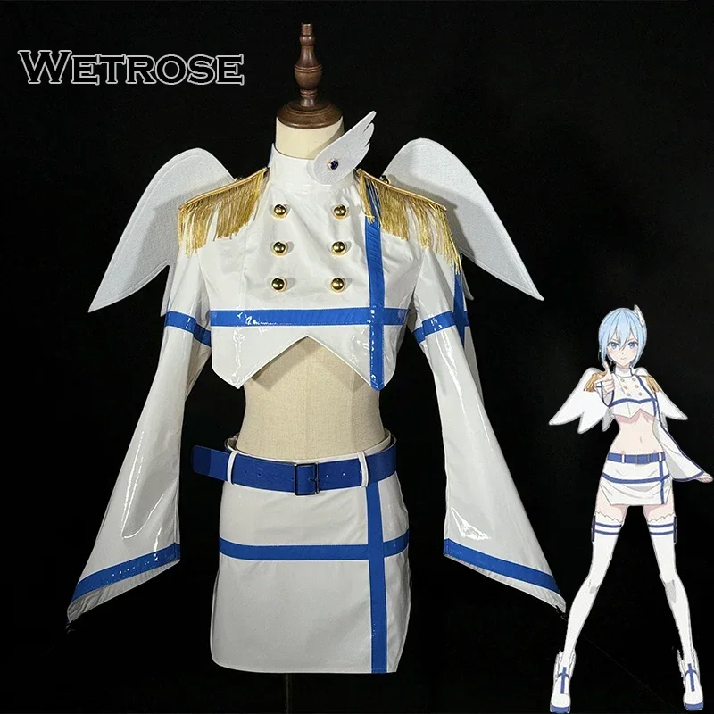 【Wetrose】In Stock Nociel Nonoa Cosplay Costume Nokieru 2.5 Dimensional Seduction Full Set Wig Wings Sexy Leather Latex Halloween