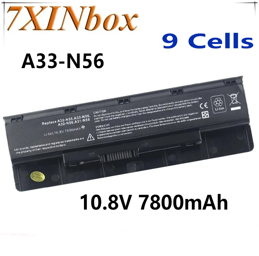 

7XINbox 10.8V 7800mAh A33-N56 A32-N56 A31-N56 Battery For ASUS R500VD R500N F45U F45U F45A B53A B53A B53V B53V N76VM N76VZ N76VJ