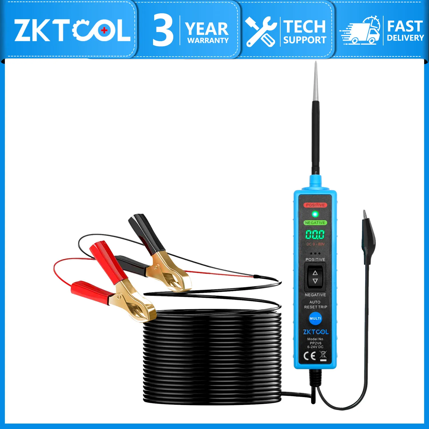 

Car Circuit Tester, DC 6V-24V Voltage Tester, Car Current Tester with LCD Display, Polarity Tester with Indicator Light
