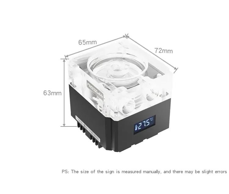 FREEZEMOD Hitung pendingin pc pendingin air pompa bisu PWM aliran cerdas 800L/H VA LCD suhu rasa lampu RGB. PU-FS6M-P