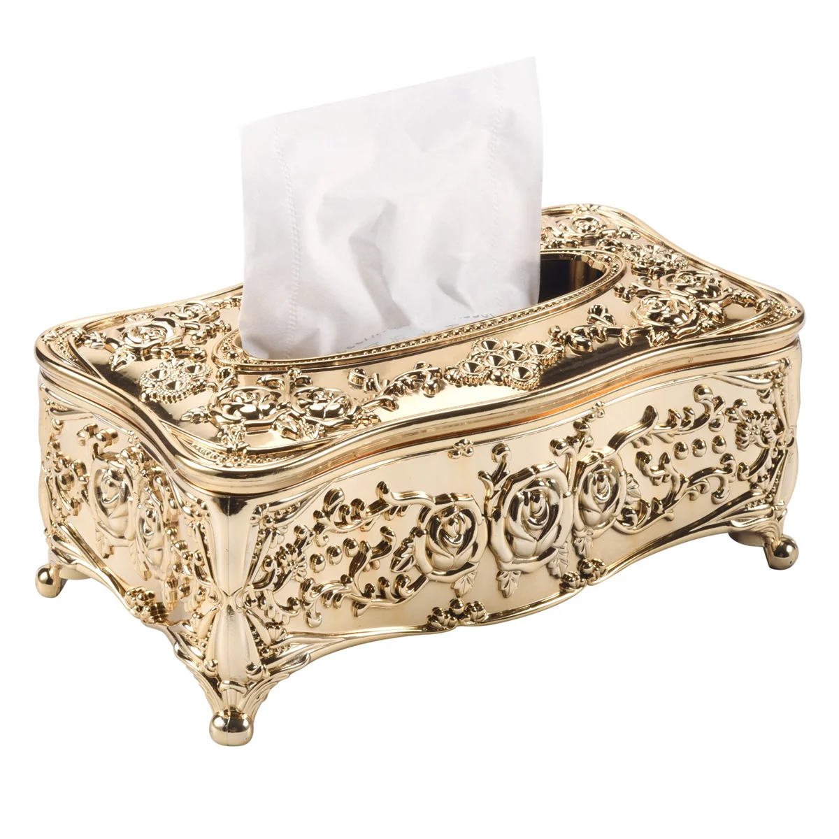 Gold Acrylic Tissue Box Hotel Restaurant Napkin Holder Household Tissue Box