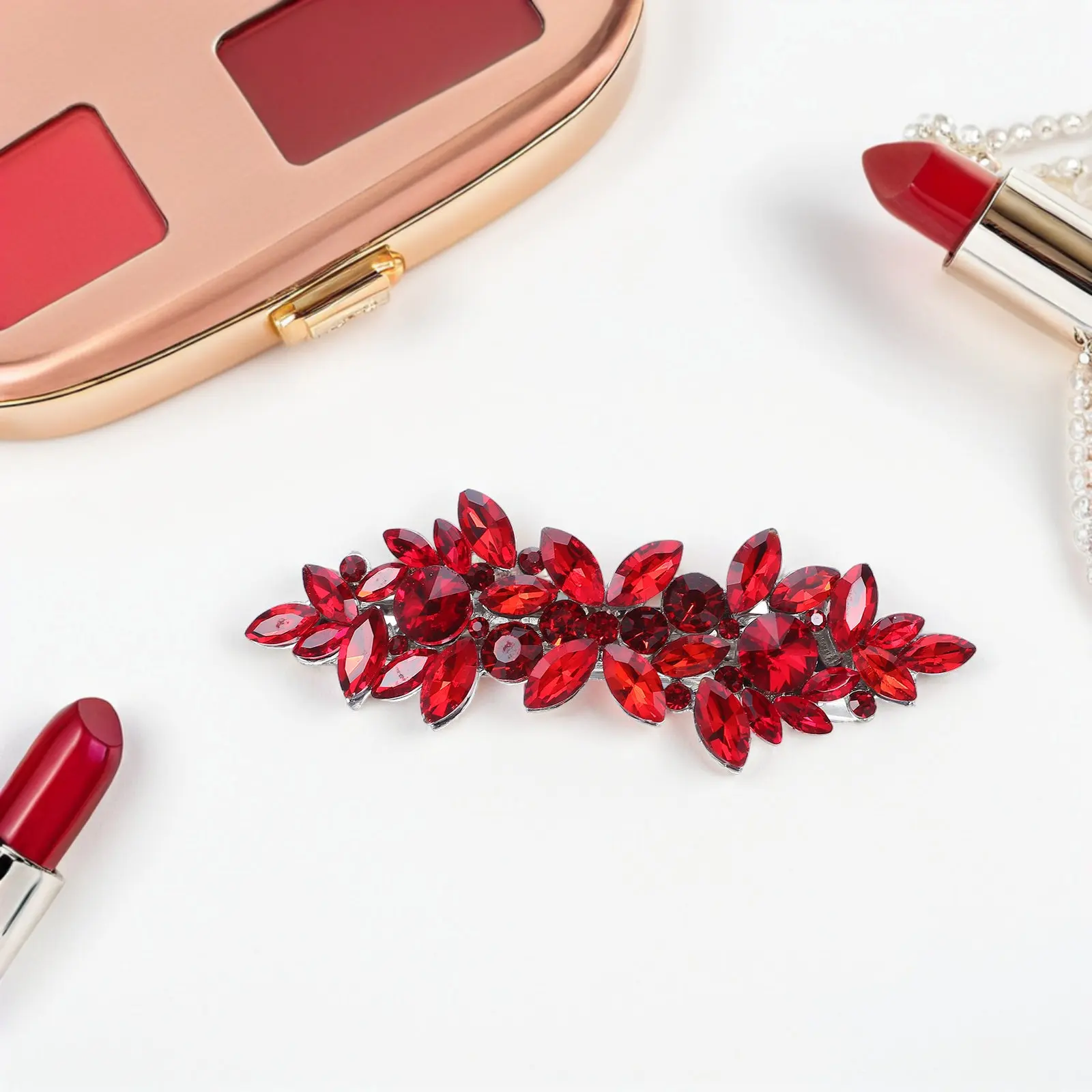 

Кристально-красная заколка для волос со стразами, свадебный аксессуар для невесты и подружек невесты, винтажный стиль, элегантное украшение для волос