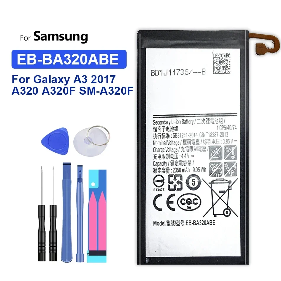 2350mAh Replacement Li-ion Lithium Battery For Samsung Galaxy A3 2017 A320 A320F SM-A320F EB-BA320ABE with Free Tools