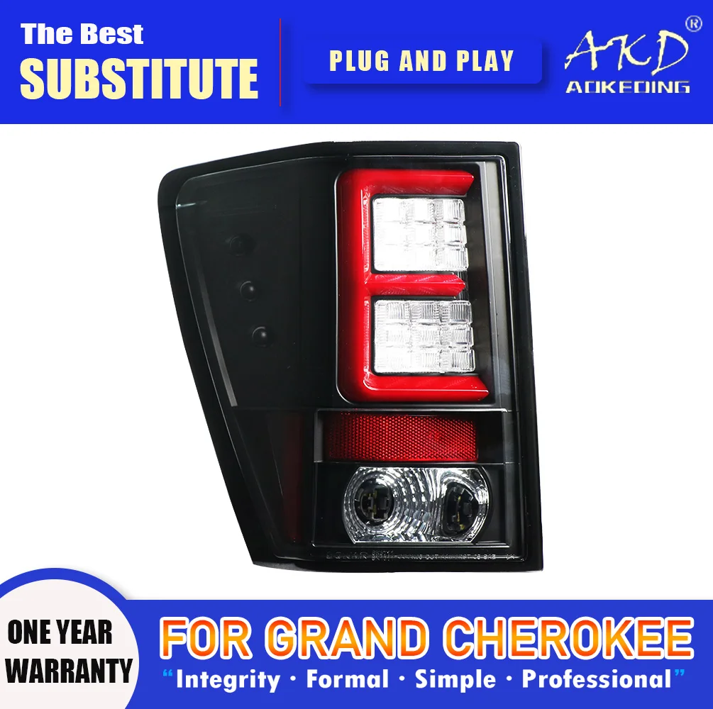 AKD Tail Lamp for Jeep Grand Cherokee LED Tail Light 2005-2010 Grand Cherokee Rear Fog Brake Turn Signal Automotive Accessories