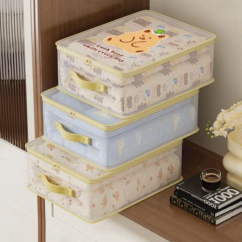 Clothing Organizer Transparent Mesh Storage Bags Large Capacity for Home and Closet