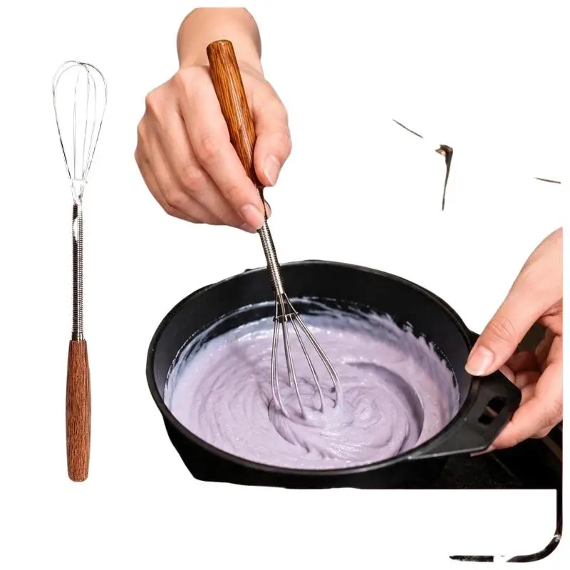 Mini-Haarfarbenmischer aus Edelstahl mit Holzgriff, manueller Salbemischstab zum Rühren und als Werkzeug zum Färben der Haare. – Detail 6