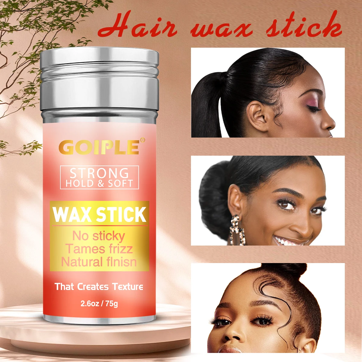 Multifunctional Styling Hair Wax Stick,Long-lasting Control Smoothing Pomade Cream, Anti-Frizz Solid Wax Stick for Men and Women