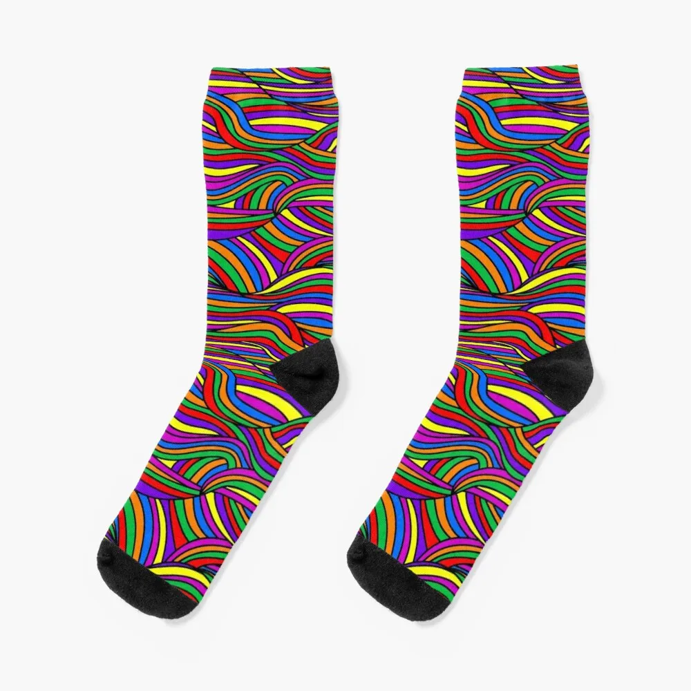 

colorful wave design darkSocks Warm Winter Woman Sock