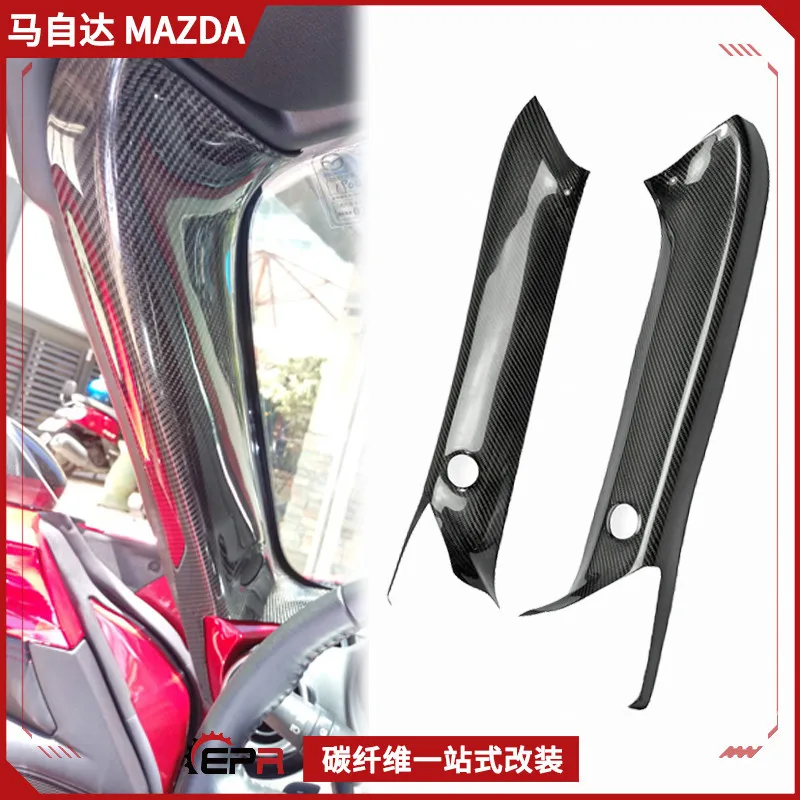 

Подходит для Miata Mazda MX5 ND RF, модернизированная нашивка на переднюю оконную стойку из углеродного волокна, внутренняя установка
