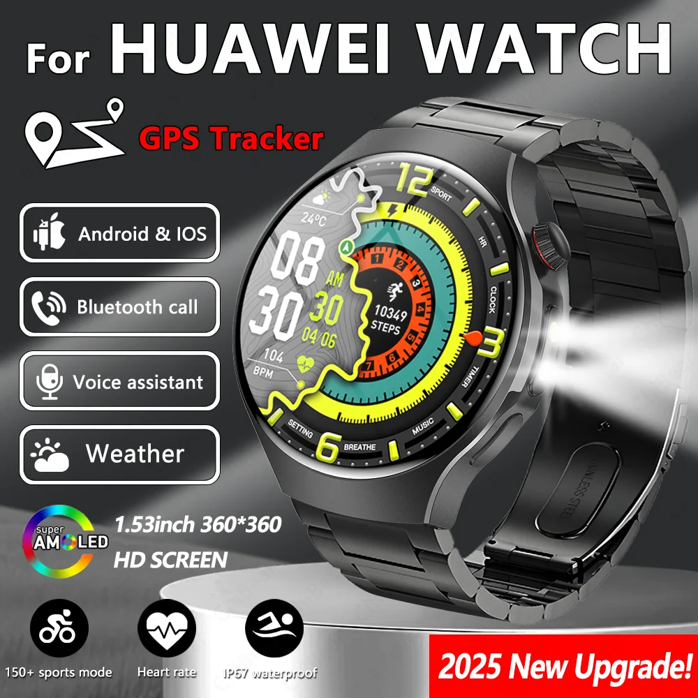 

NEW Outdoor Watch4 Pro Smart Watch Men 360*360 HD Screen Heart rate Bluetooth Call IP67 Waterproof Smartwatch For HUAWEI
