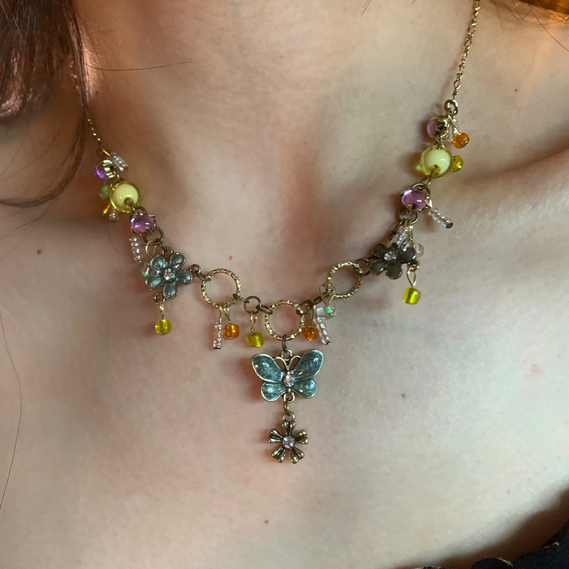 Neue Chinesische Retro Perle Schmetterling Halskette Frauen Licht Luxus Exquisite Hohe Ästhetische Design High-End-Schlüsselbein Kette Schmuck