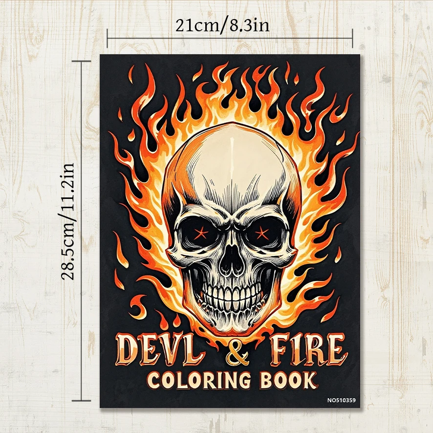 Skull Adult Coloring Book - 8.3x 11.2 Inch 22 Page Coloring Book - Helps Reduce Stress and Ease Emotions