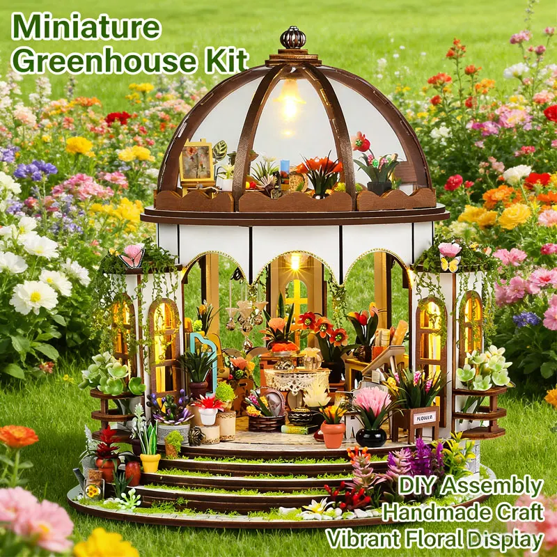 

Миниатюрный кукольный домик DIY с детализированными элементами и теплой LED-подсветкой, 3D деревянная головоломка-модель для коллекционеров и детей, идеальный подарок