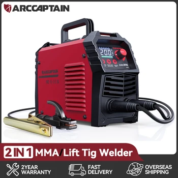 ARCCAPTAIN Arc Wedling Machine 2 in 1 Stick MMA Lift TIG portatile Synergy Digital Contol IGBT 110V 220V 200Amp per saldatore domestico