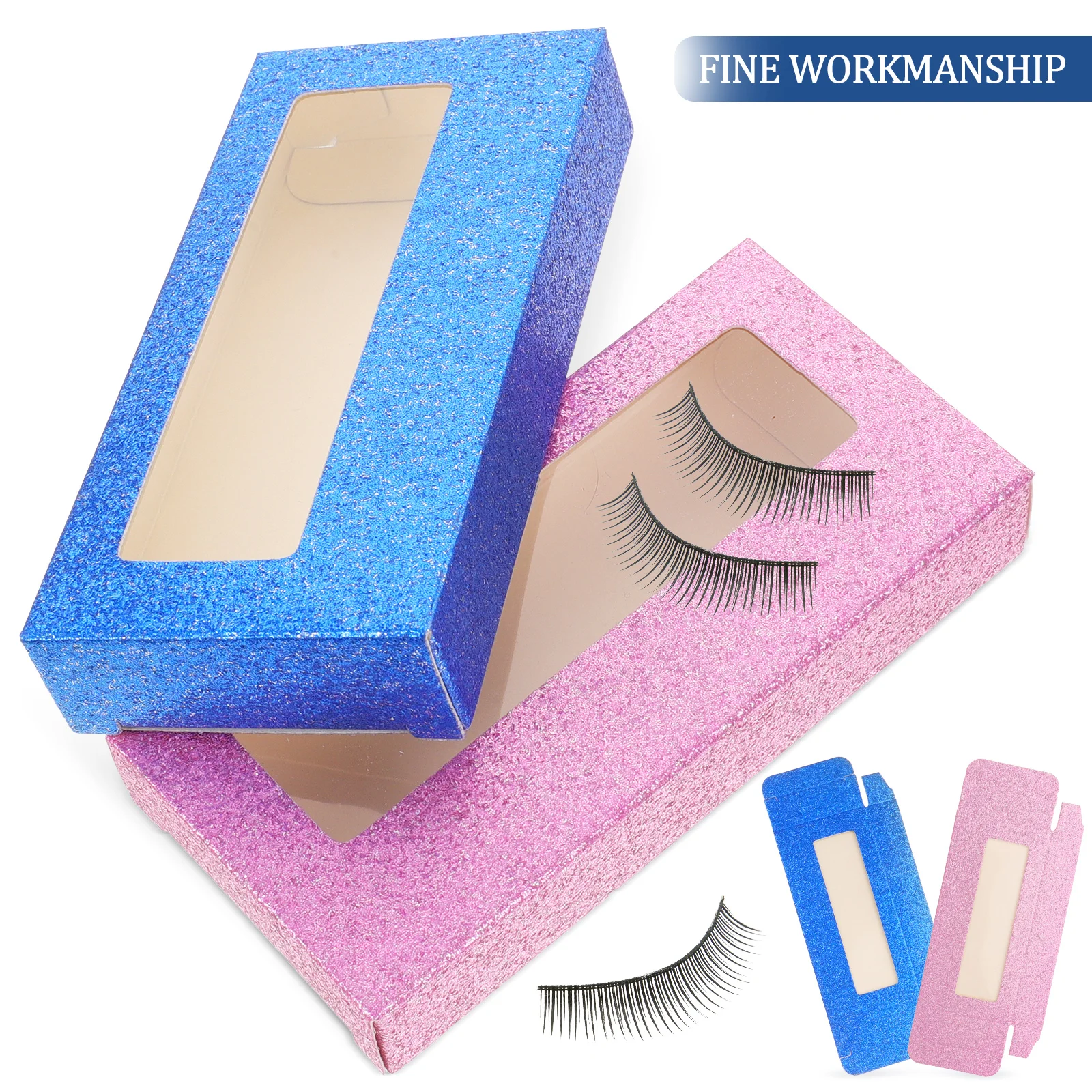 

20 Pcs Eyelash Storage Box Paper False Lashes ganizer Travel Case Delicate Lash Holder Curler Boxes Bag