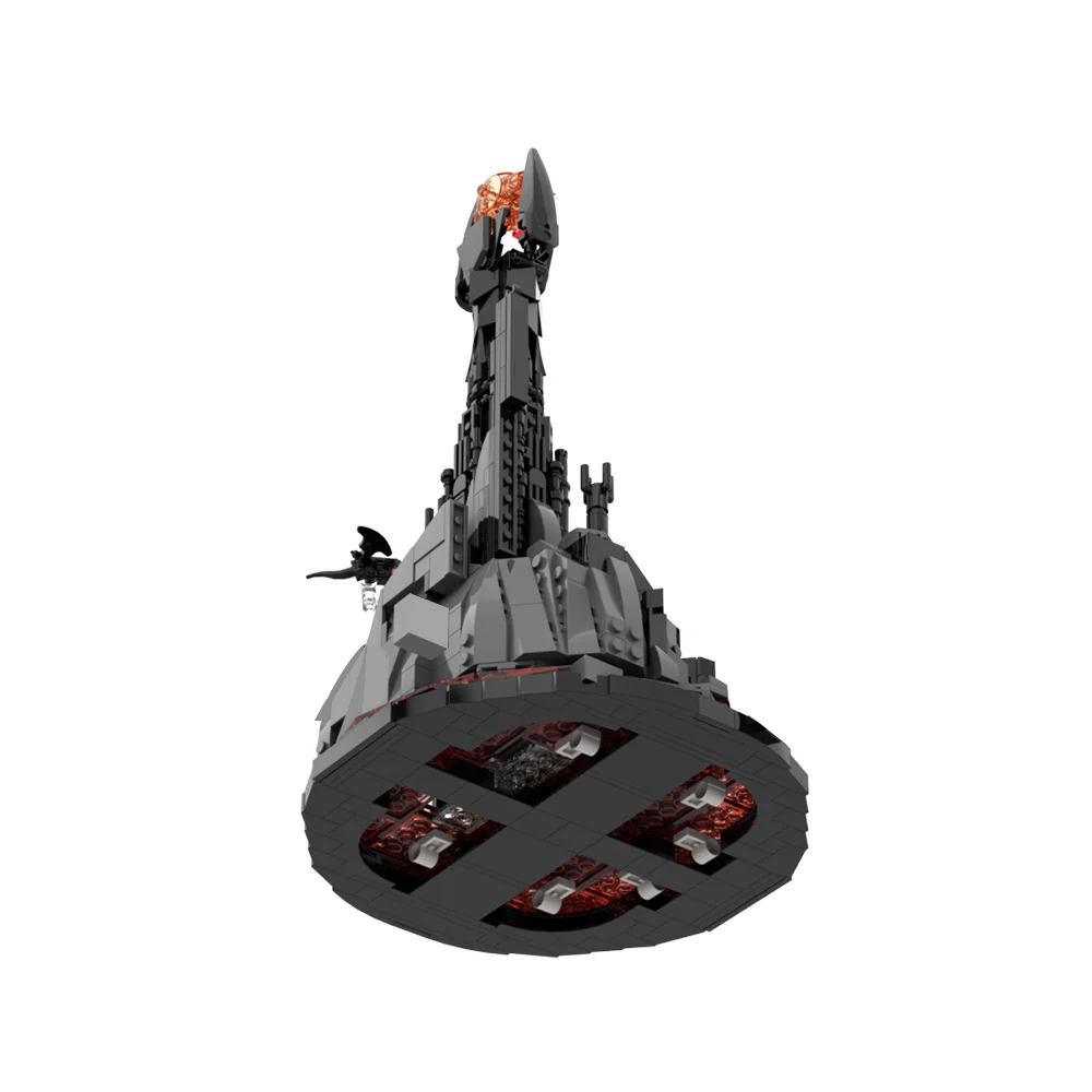 วงแหวนตัวต่อภาพยนตร์ Moc Sauron บล็อกรูปแบบการสร้างเกมเมจิกแคสเซิลในหนังสือปริศนาประกอบอิฐเครื่องประดับโต๊ะของเล่นเด็ก