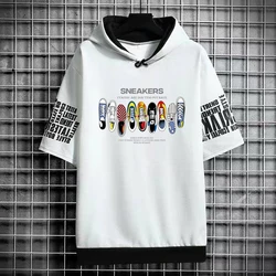 T Shirt for Men Hoodies Summer Sport Clothing Graffiti Sneakers Graphic T-shirt Harajuku Streetwear Top Short Sleeve Sweatshirts