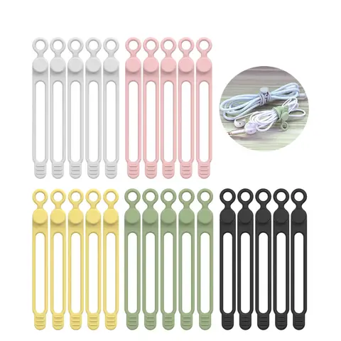 Reusable silicone cable tie set — Best minimalist add-on for cable-only organization