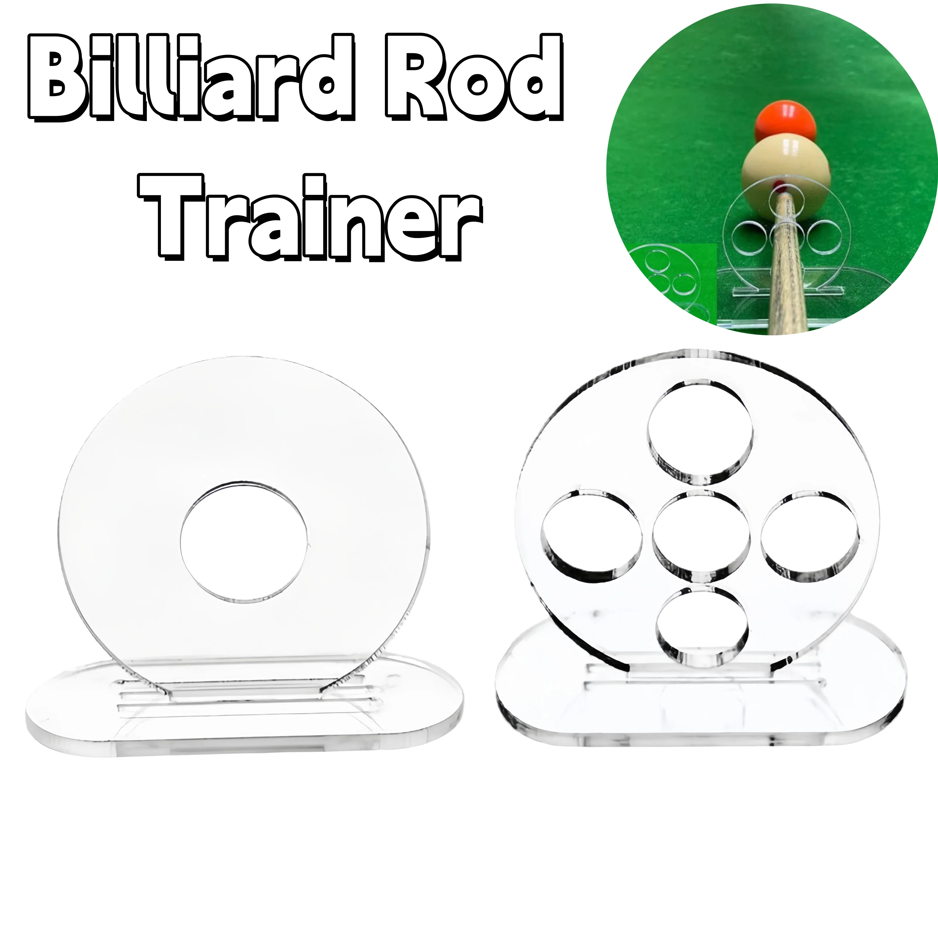 

Прозрачный акриловый бильярдный кий с 1/5 отверстиями, тренировочный инструмент, тренировка с прямым инсультом для начинающих бильярдов