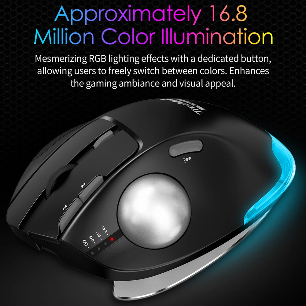 For ZELOTES Bluetooth Vertical Gaming Mouse 2.4G Ergonomic Gamer Mice 8 Buttons 4800DPI 5 Level DPI for PC Computer Accessories