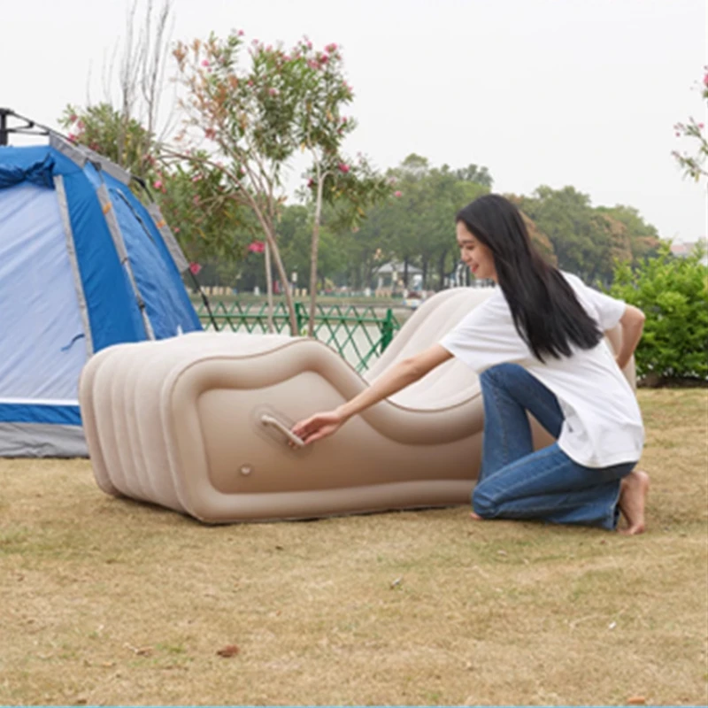 Fashionable Inflatable Sofa Thickened Camping Mattress Automatic Inflatable Sofa Tent Recliner Portable Inflatable Bed