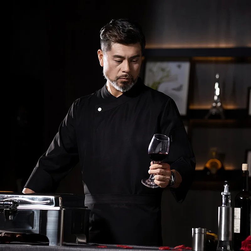 Ropa de trabajo para Chef, manga larga, Otoño Invierno, restaurante, cocina, cocina occidental, Catering, cantimplora, hornear pasteles, pan, ropa