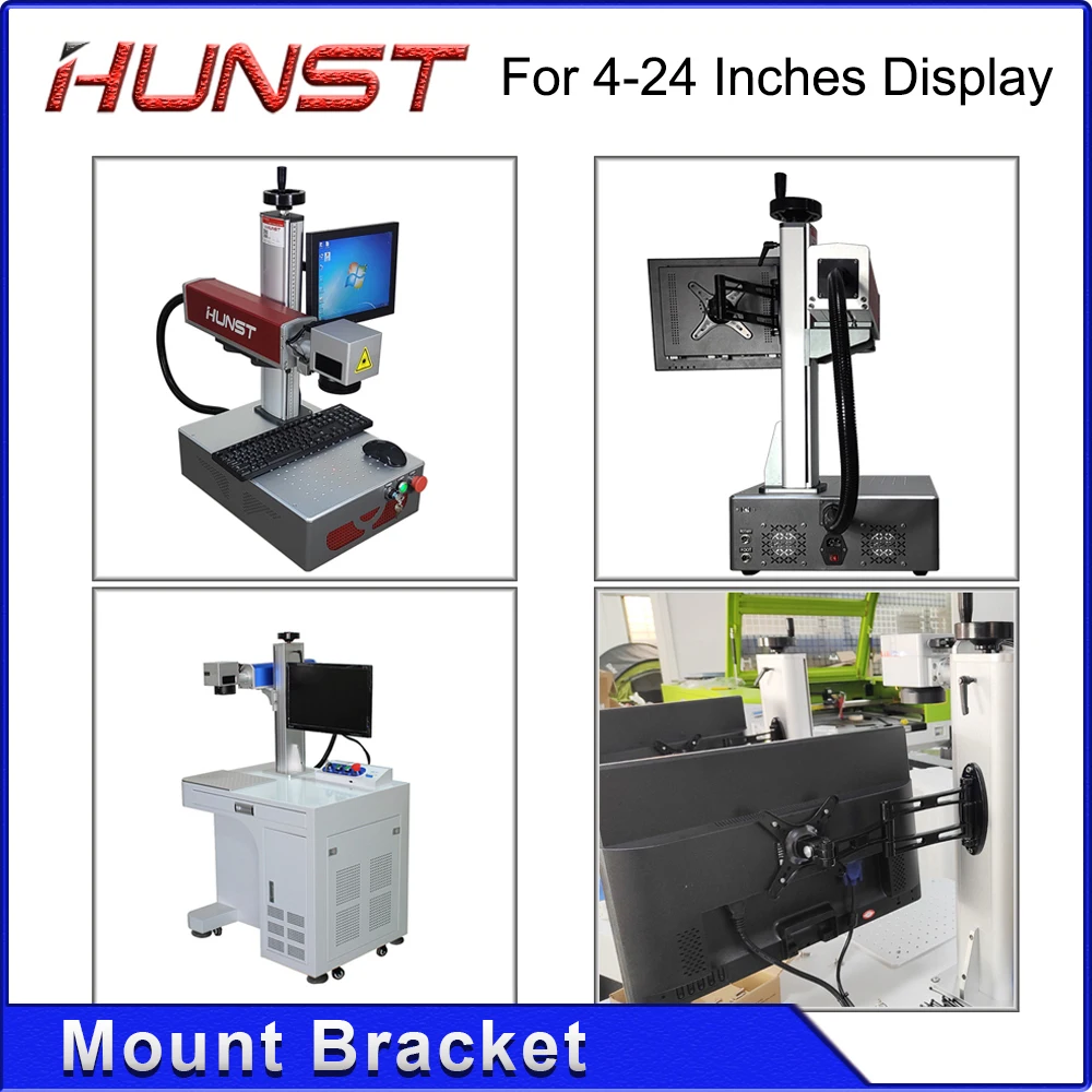 HUNST TV Disply Mount Bracket Black 160*160mm for For 4-24 Inches Display & Laser Marking Machine Monitor Stand