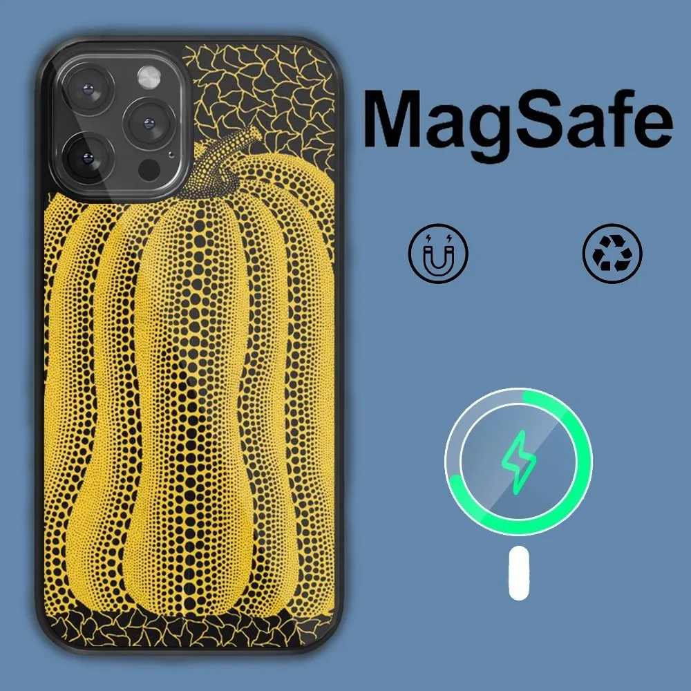 Art Yayoi Kusama  Phone Case For iPhone 14 13 12 11 15 Pro Max Plus Magsafe Magnetic Cover