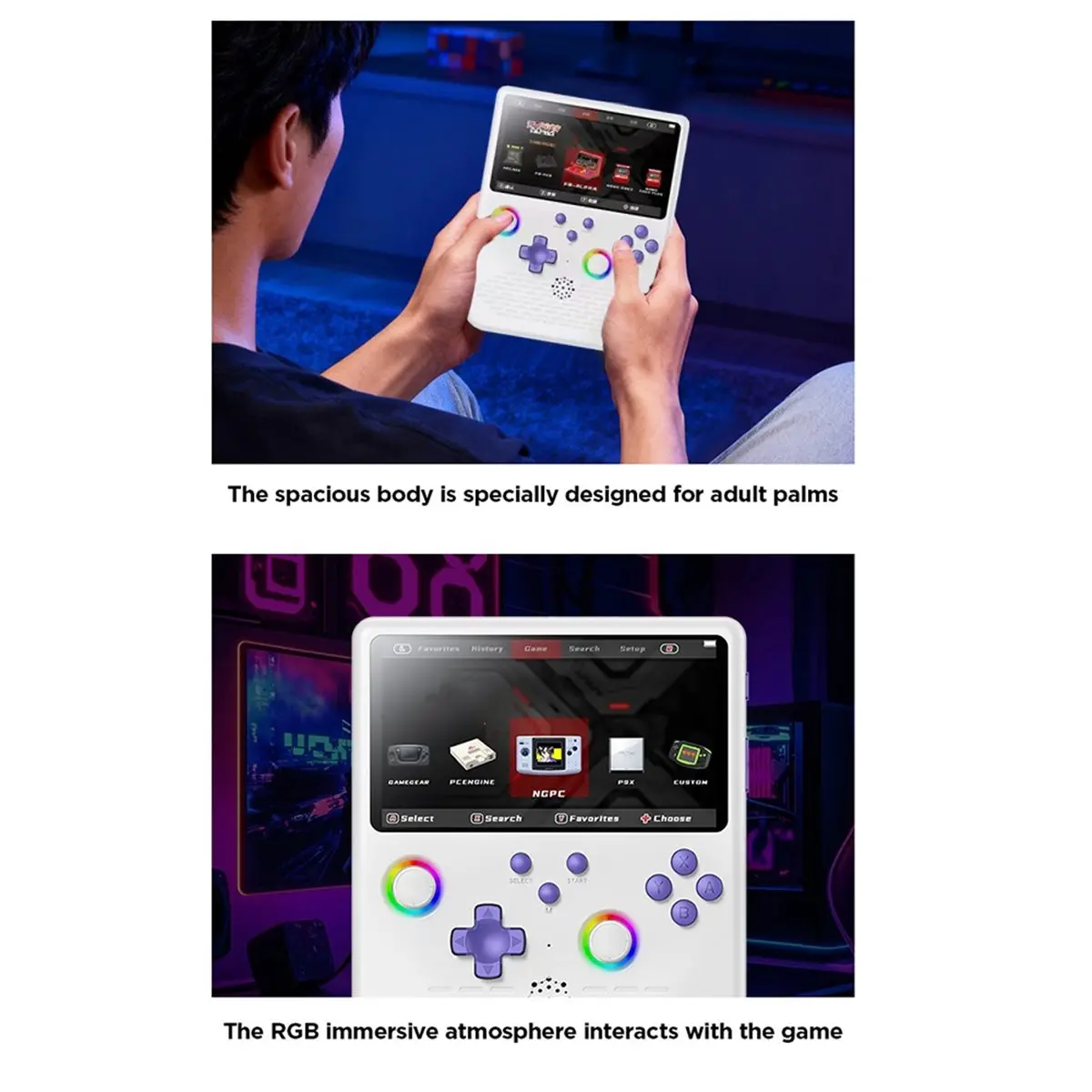 

Punctual- H5 Handheld Video Game Console 64G 15000+Games 5.0inch Screen Portable Game Player Support 34 Types of Simulators B