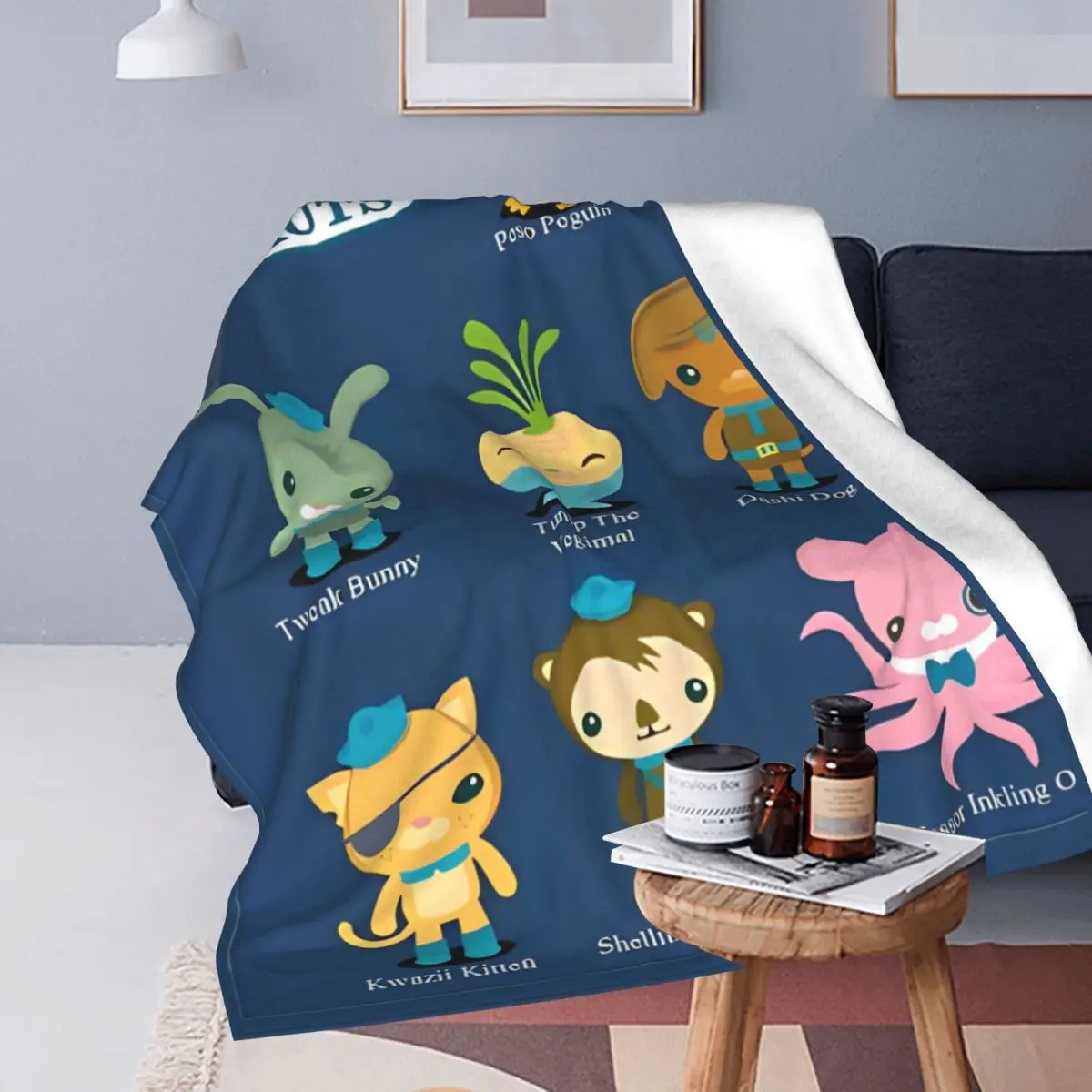 O-Octonauts Design Blankets Wool Funny Breathable Throw Blankets for Home Decoration