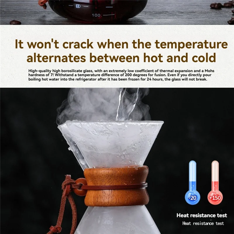 ABWM-صانع القهوة الزجاجي القابل لإعادة الاستخدام المنقط صب أكثر من مجموعة مع مرشح الفولاذ المقاوم للصدأ كوب مرشح بالتنقيط تخدم وعاء للمشاركة #2