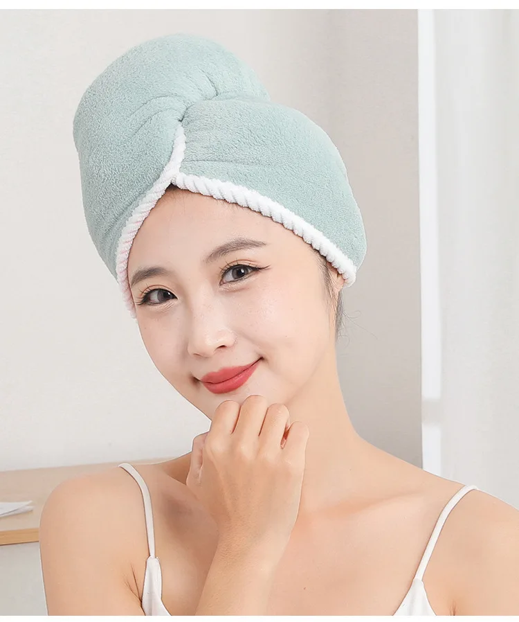 

​Double-Layer Hair Turban for Women - Thick, Super Absorbent & Fast Drying Microfiber Wrap