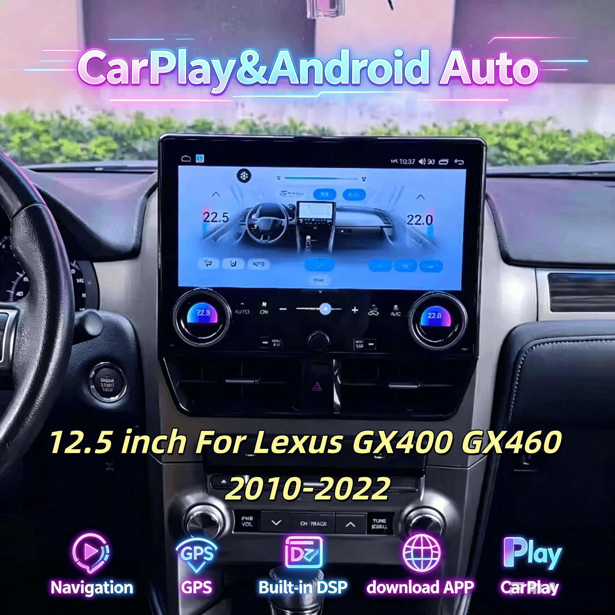 

12.5inch Car Radio For Lexus GX400 GX460 2010-2022 CarPlay Android Stereo GPS Navigation Media Video Player Head Unit 4G WIFI