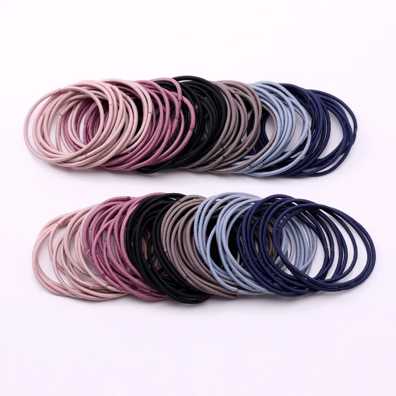 30/50/100pcs Hair Tie Girls with Black Hair Tie High Elastic Rubber Band for Women Men Thin Hair Tie Hair Accessories Hair Ties