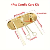 4pcs/set Luxury Candle Care Kit Stainless Steel Wick Trimmer Scissors Extinguisher Hooks DIY Candles Tool Candle Accessories Set 4
