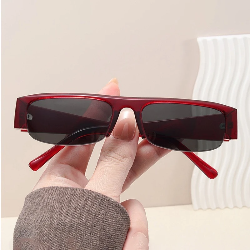 

2026 New Half-Frame Sunglasses Square-Frame Fashion Cat-Eye Shades Unisex Premium Street Style UV-Protective Solar Glasses