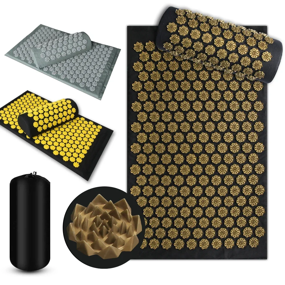 

Shiatsu Acupressure Mat Spike Massage Pad Kuznetsovs Applicator Sport Fitness Cushion Pillow Massager Yoga Mat Pilates Exercise