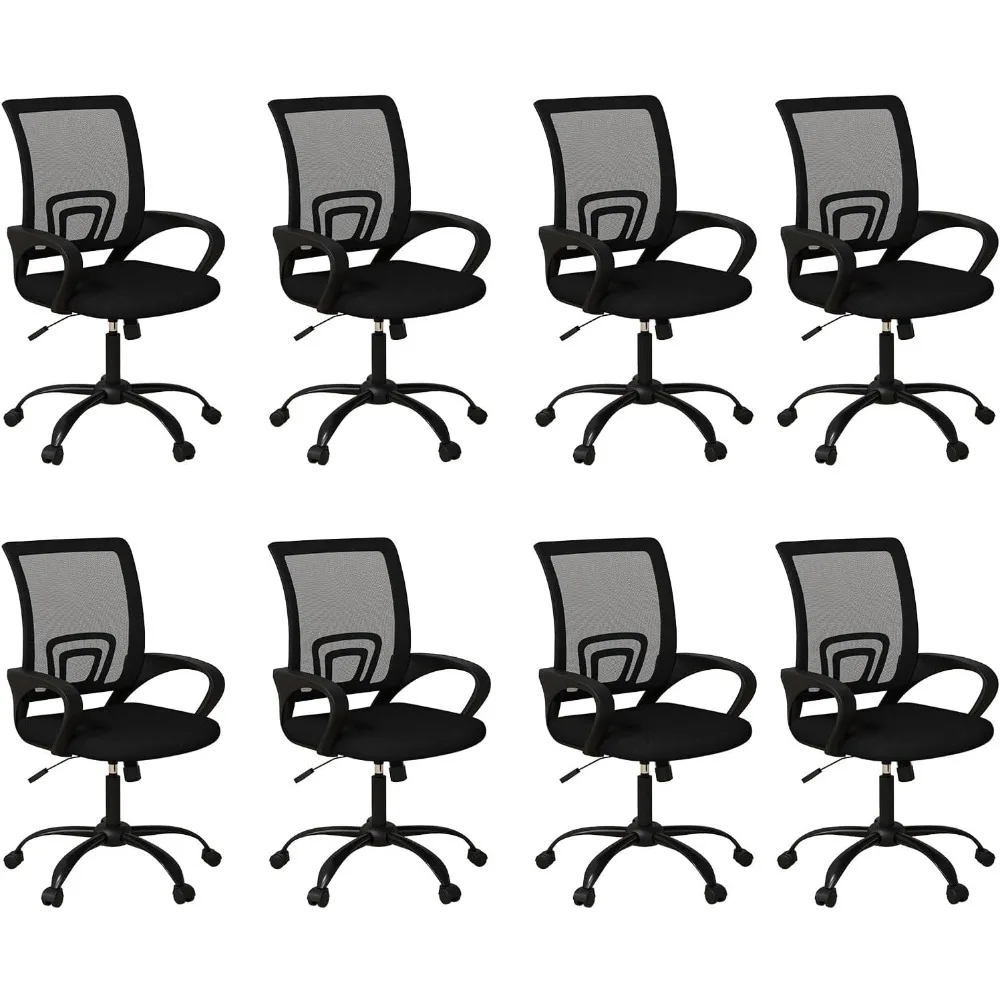 

Ergonomic Office Chairs Set of 8, Swivel Rolling Conference Room Chairs W Adjustable Height and Wheels, Mesh Computer Desk Chair