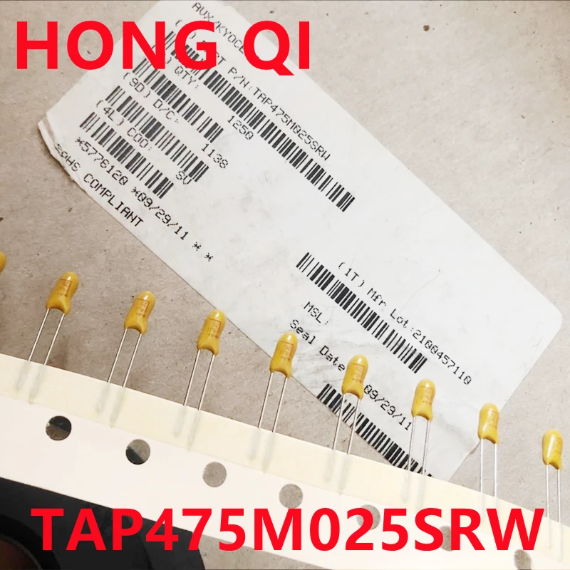 

10 шт, TAP475M025SRW 4,7 UF/25V DIP Тантал конденсатор 25 в мкФ