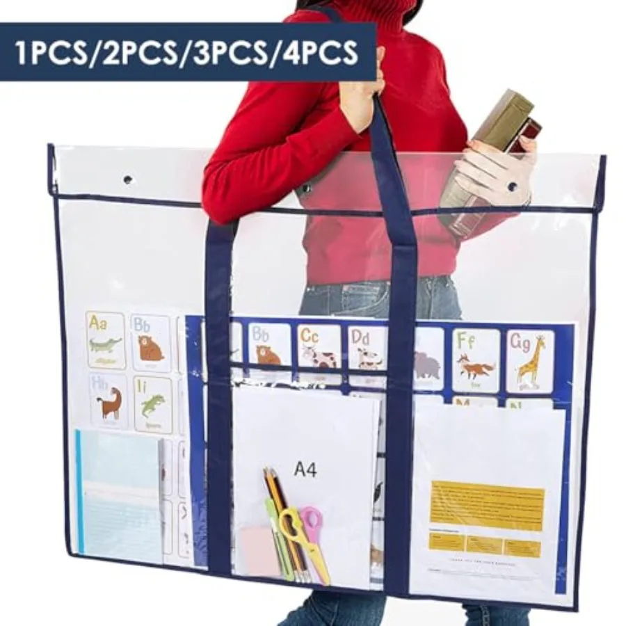 กระเป๋าใส่ผลงานศิลปะ 1 ชิ้น กระเป๋าเก็บงานศิลปะ PVC กระเป๋าเก็บโปสเตอร์ขนาดใหญ่ กระเป๋าใส่ผลงานศิลปะความจุขนาดใหญ่ พร้อมช่องใส่ของ